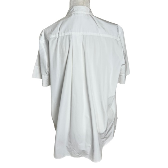 Mela Purdie SS Tuck Shirt White Button Down Blouse Size Medium relaxed - Picture 8 of 16